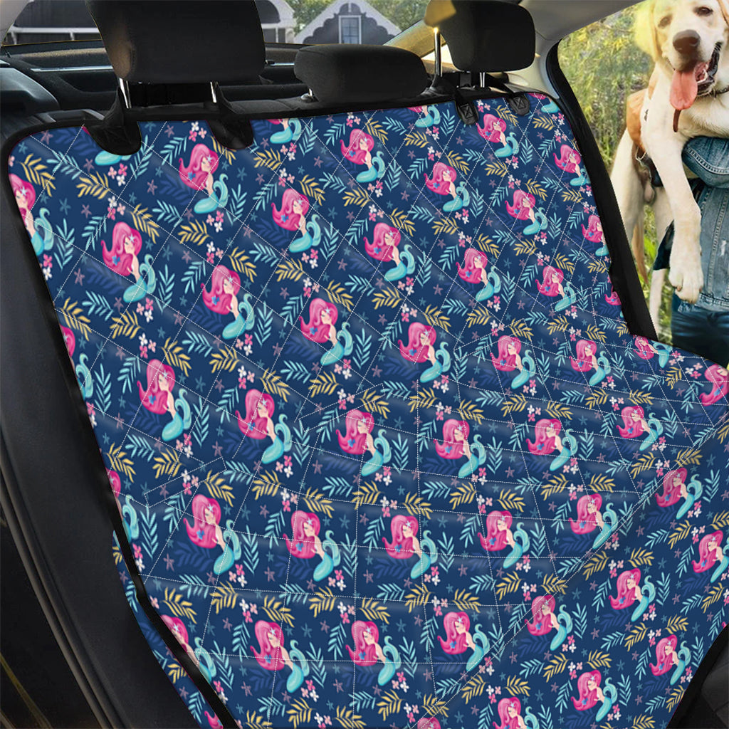 Little Cute Mermaid Pattern Print Pet Car Back Seat Cover