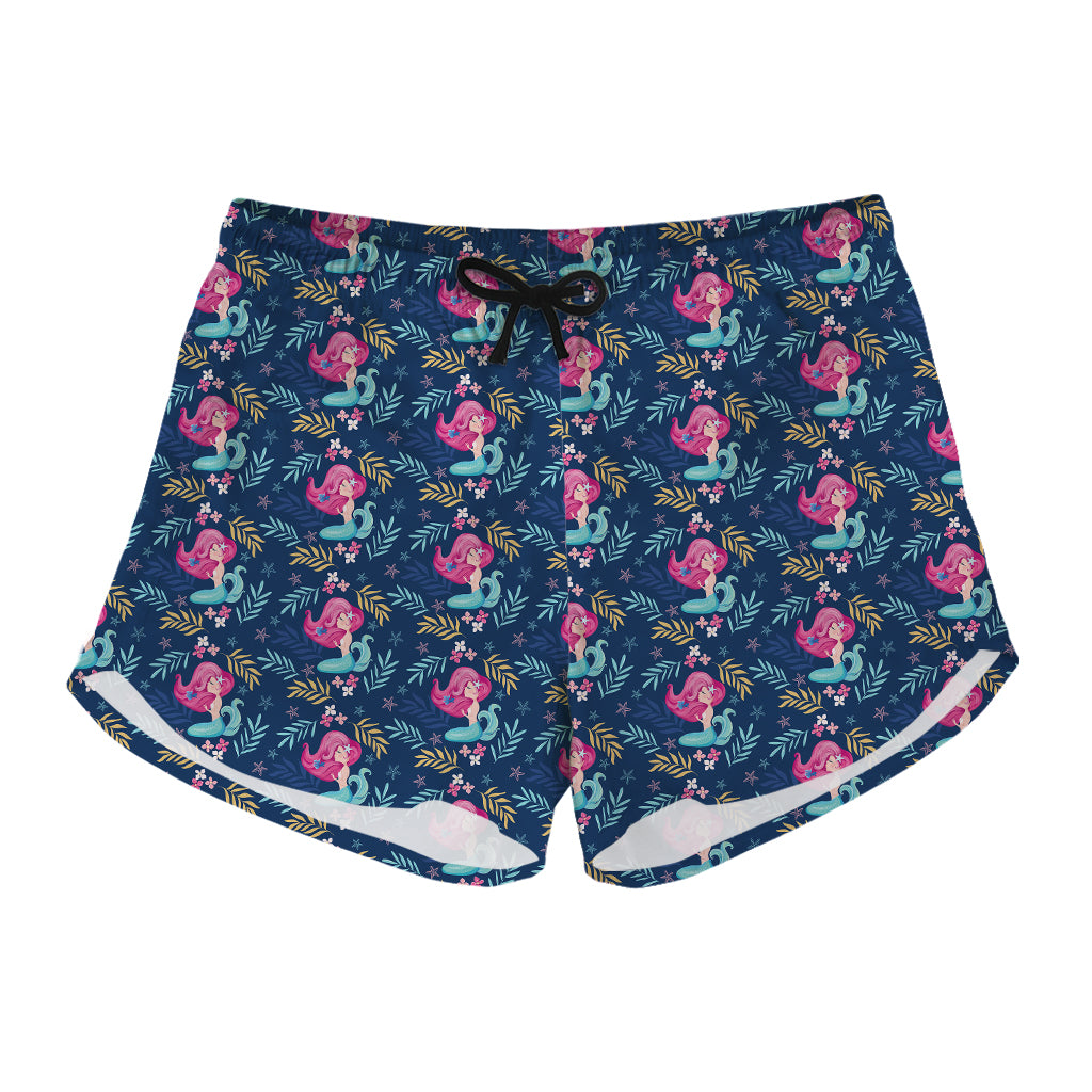 Little Cute Mermaid Pattern Print Women's Shorts