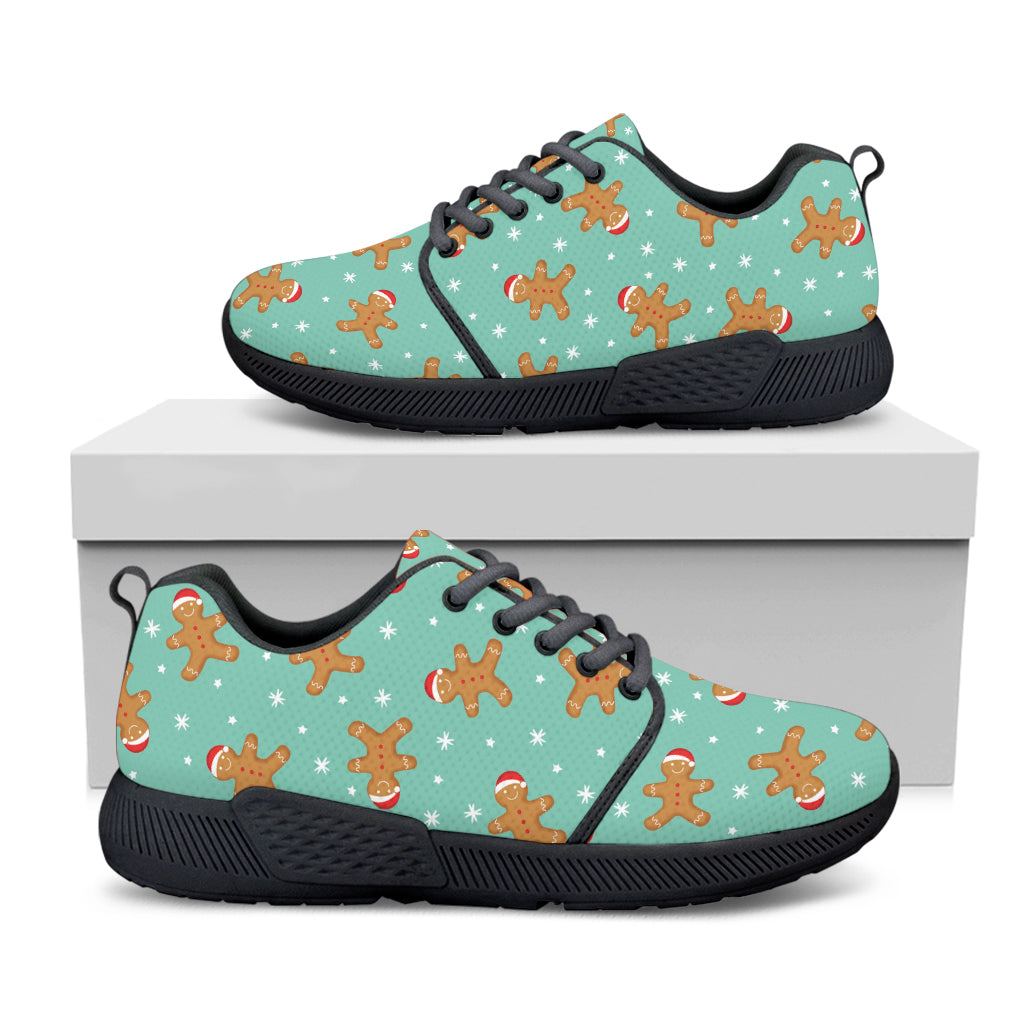 Little Gingerbread Man Pattern Print Black Athletic Shoes