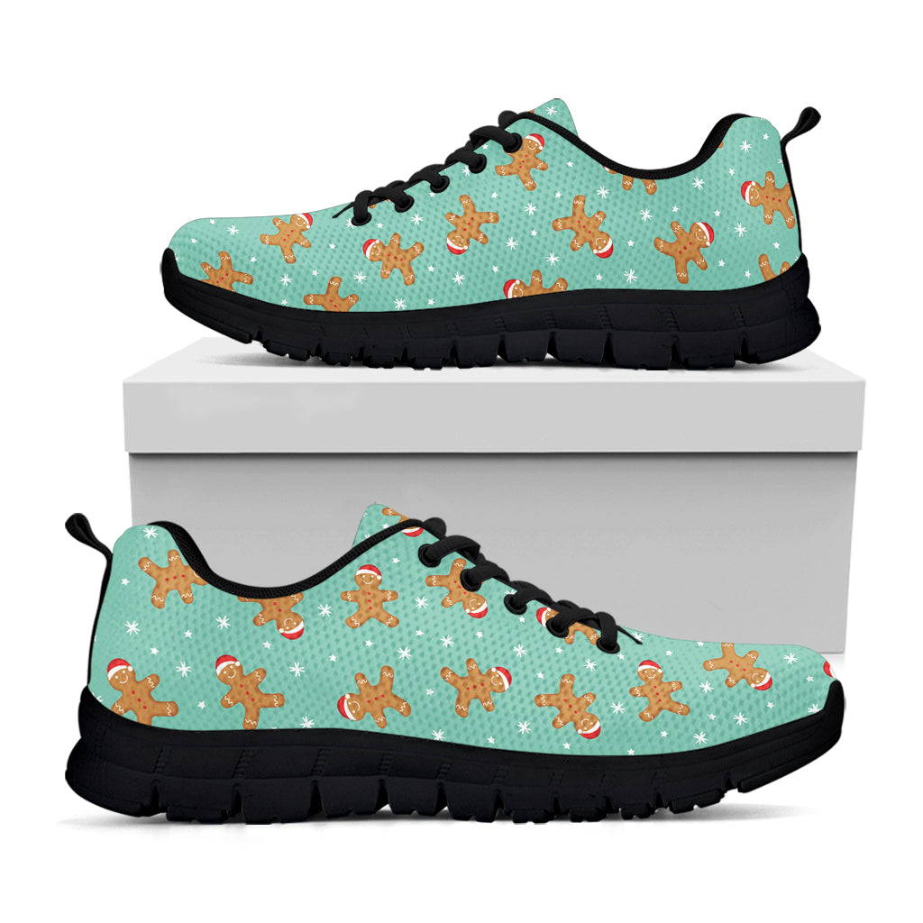 Little Gingerbread Man Pattern Print Black Sneakers