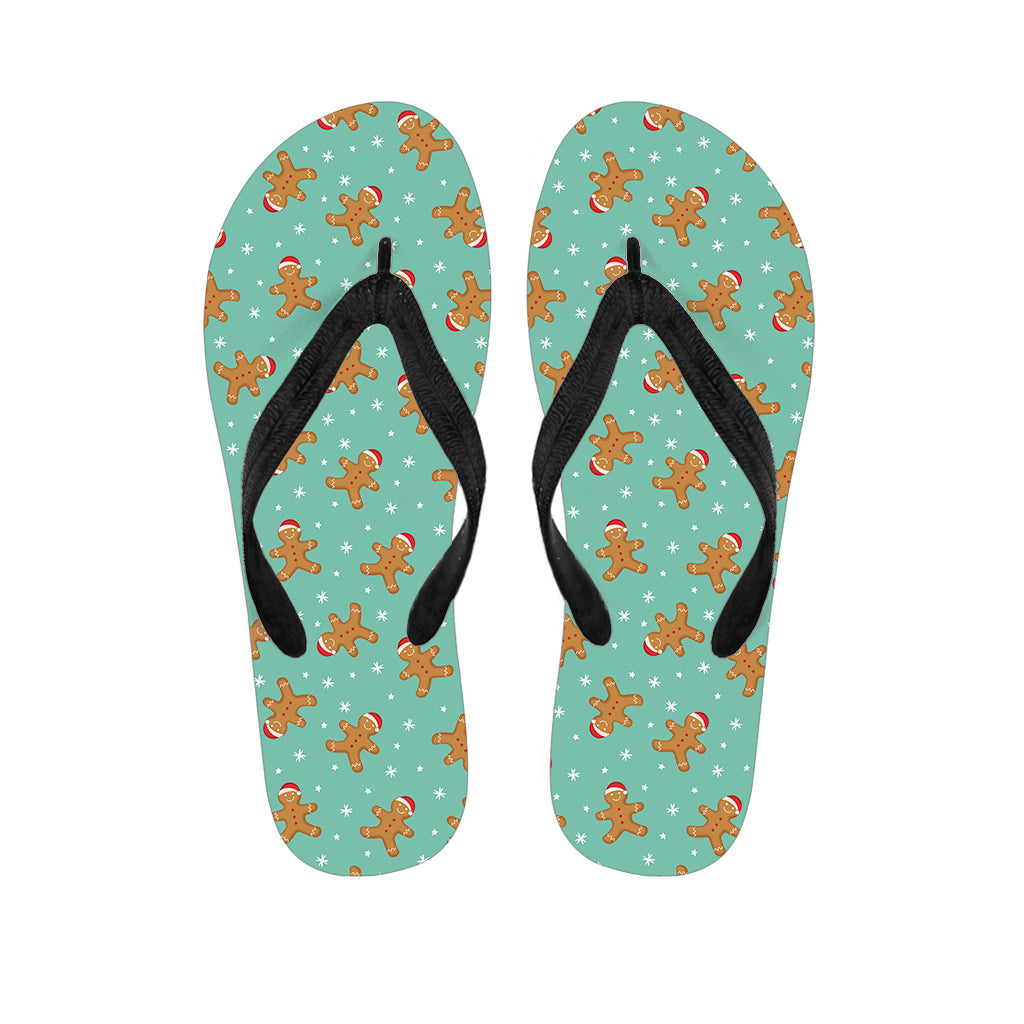 Little Gingerbread Man Pattern Print Flip Flops