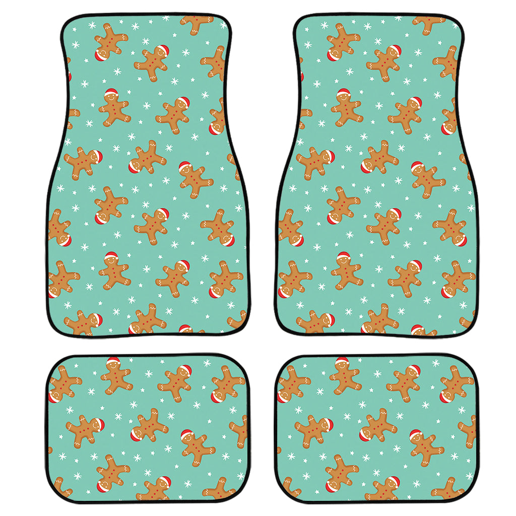 Little Gingerbread Man Pattern Print Front and Back Car Floor Mats