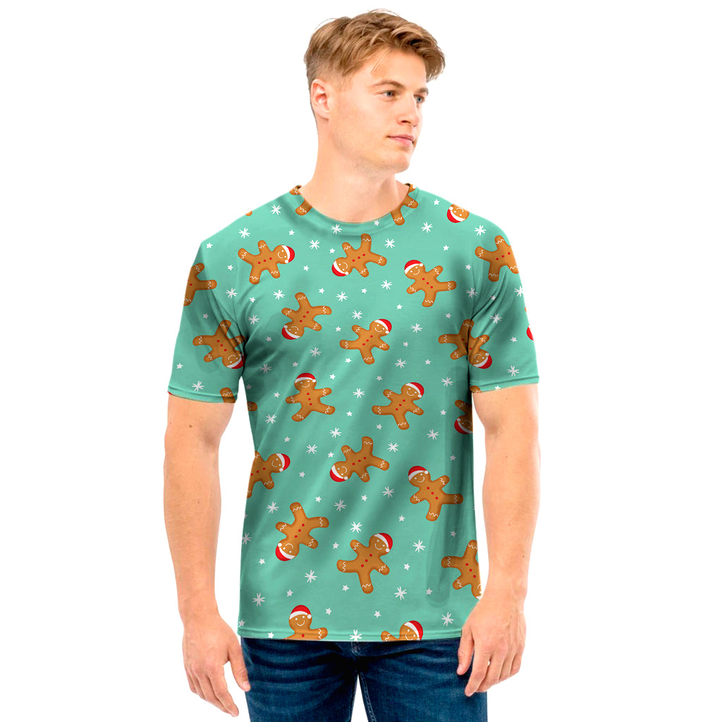Little Gingerbread Man Pattern Print Men's T-Shirt