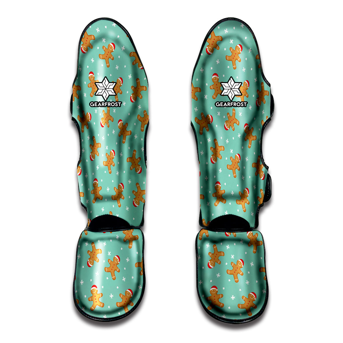 Little Gingerbread Man Pattern Print Muay Thai Shin Guards