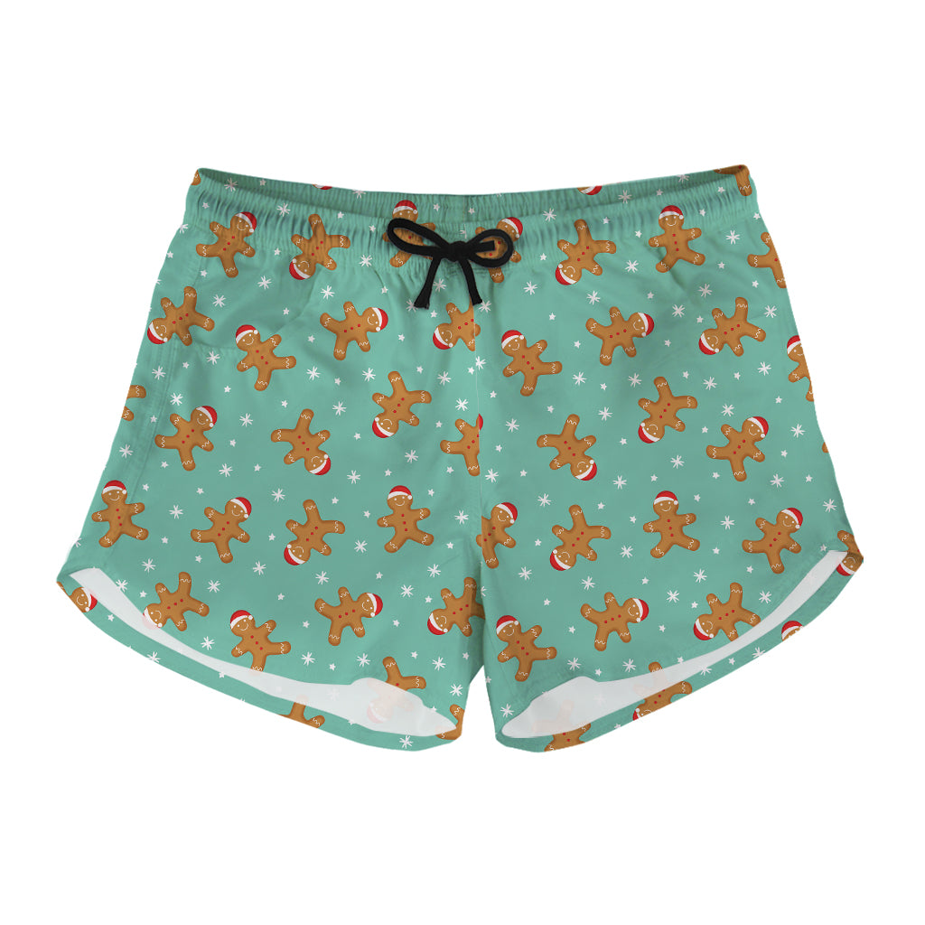 Little Gingerbread Man Pattern Print Women's Shorts