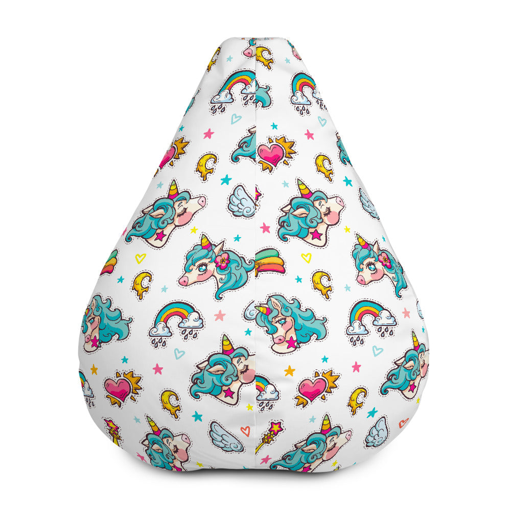 Little Girly Unicorn Pattern Print Bean Bag Cover