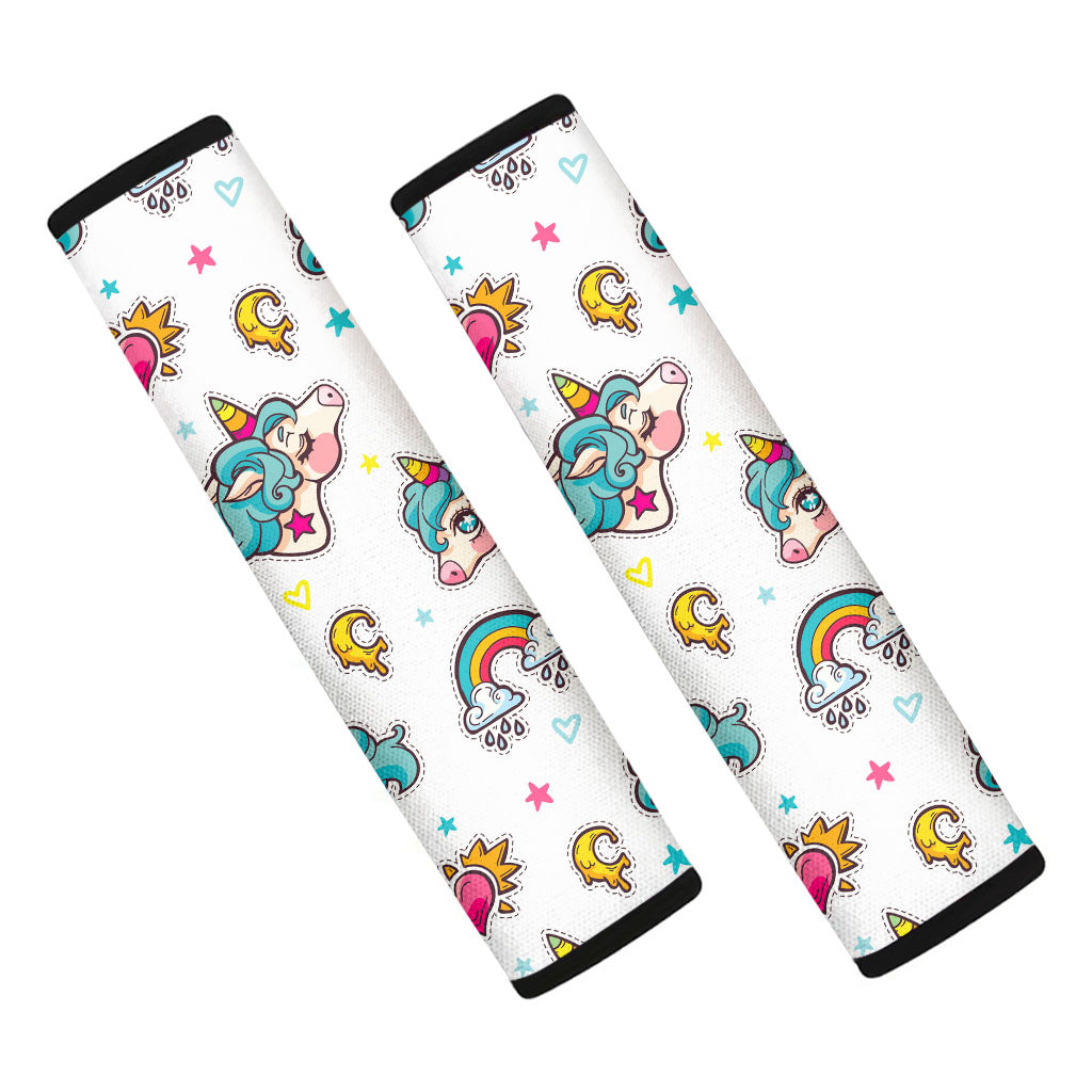 Little Girly Unicorn Pattern Print Car Seat Belt Covers