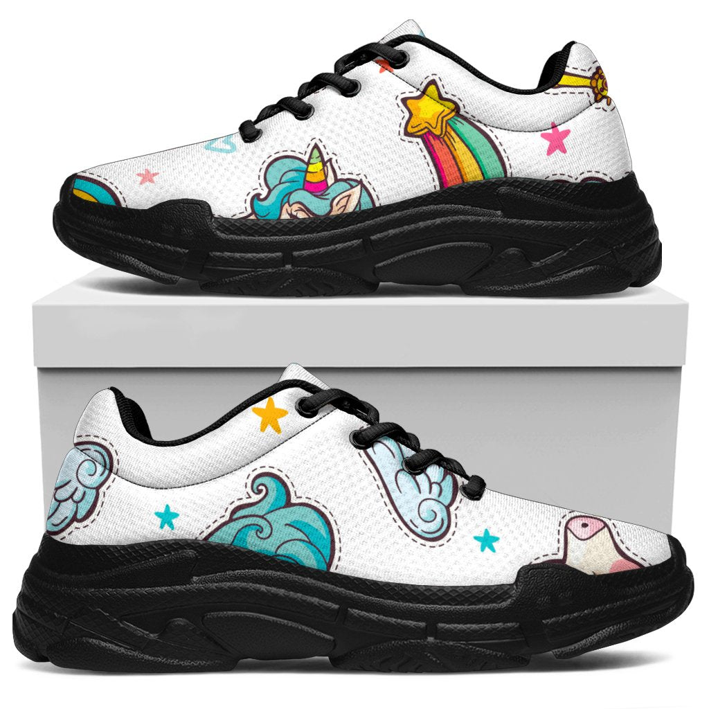 Little Girly Unicorn Pattern Print Chunky Sneakers