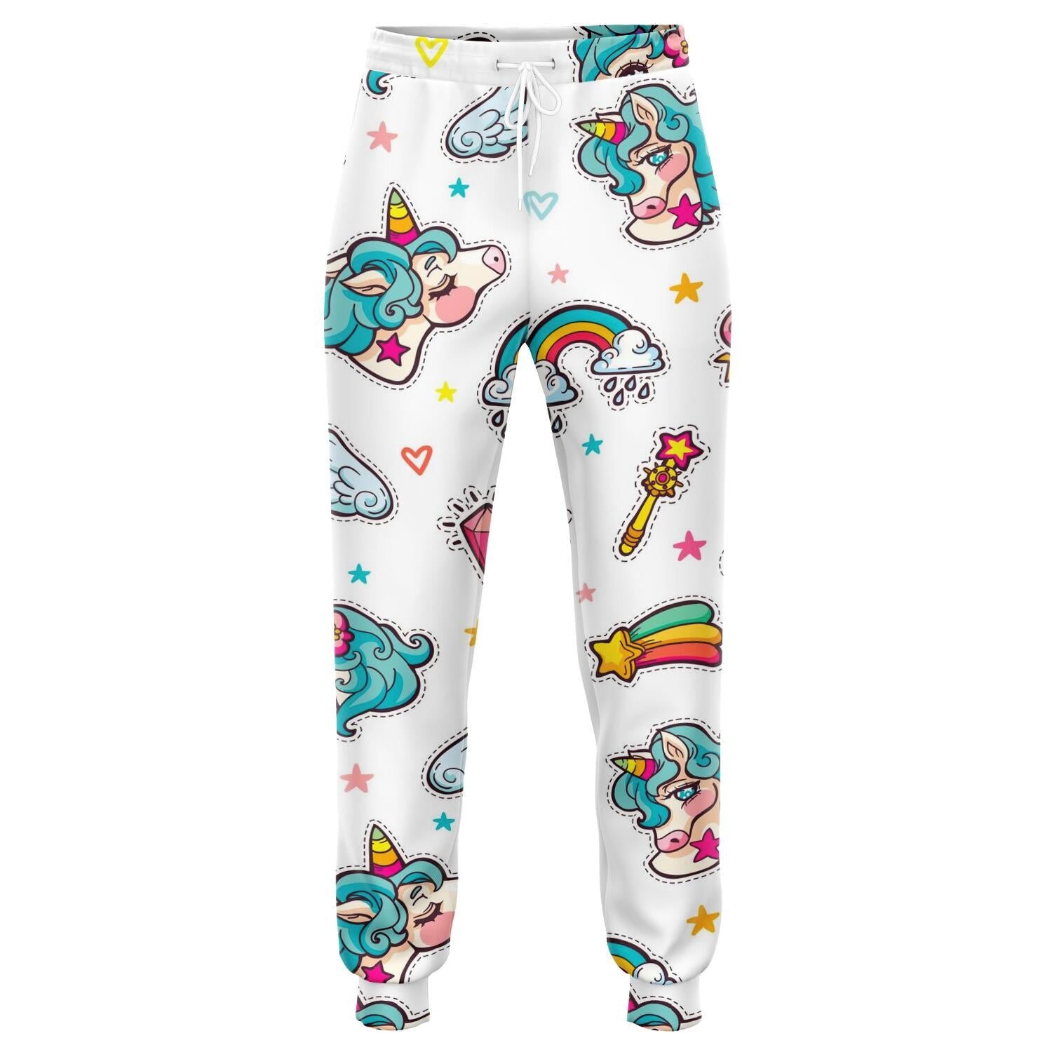 Little Girly Unicorn Pattern Print Jogger Pants