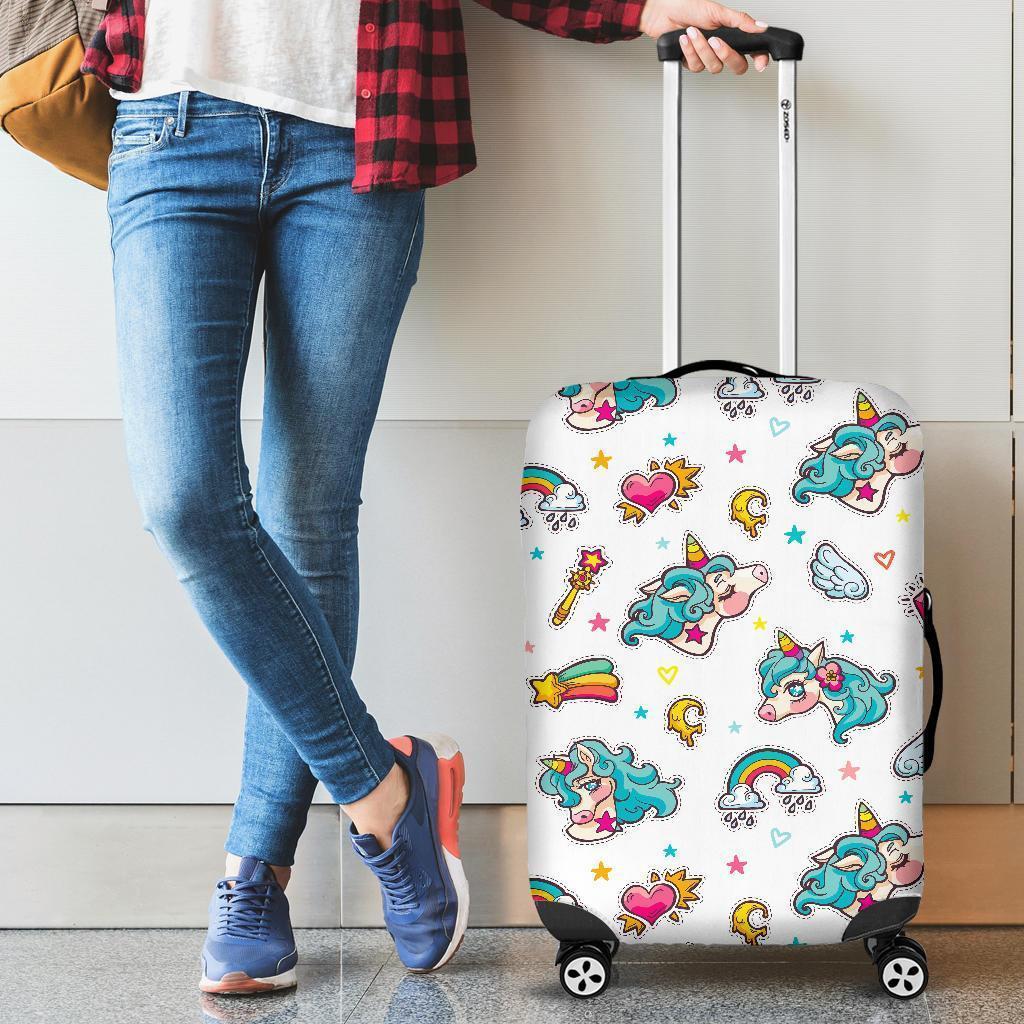 Little Girly Unicorn Pattern Print Luggage Cover