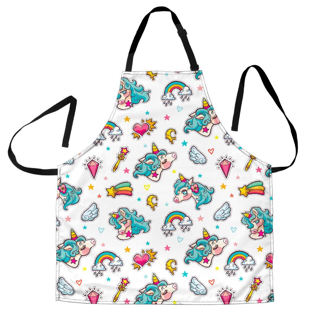 Little Girly Unicorn Pattern Print Men's Apron