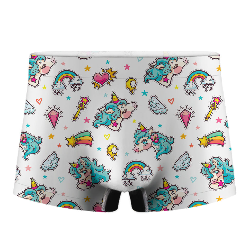 Little Girly Unicorn Pattern Print Men's Boxer Briefs