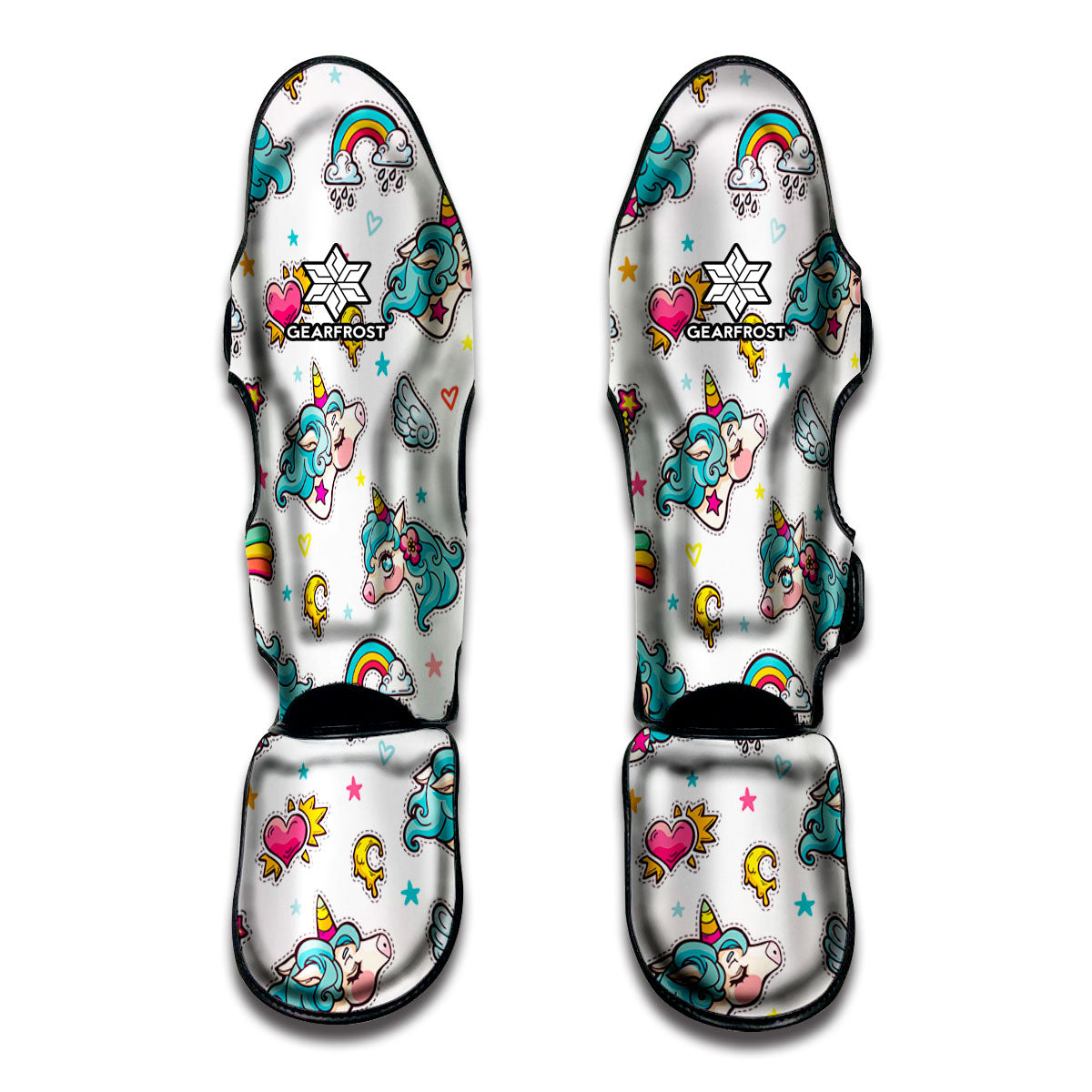 Little Girly Unicorn Pattern Print Muay Thai Shin Guards