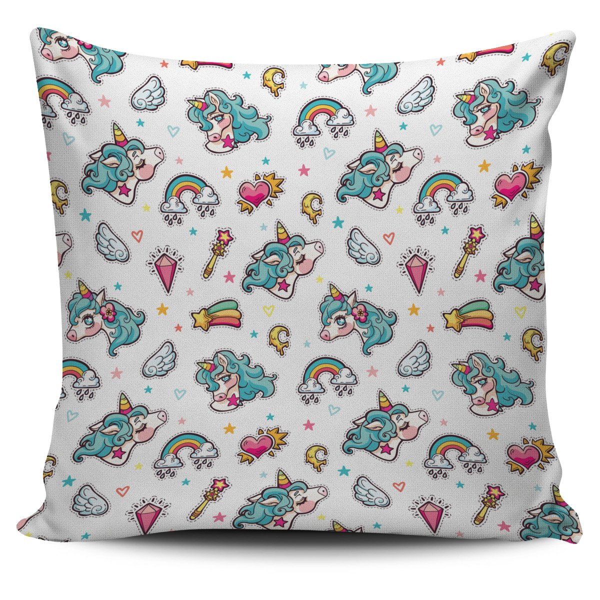 Little Girly Unicorn Pattern Print Pillow Cover