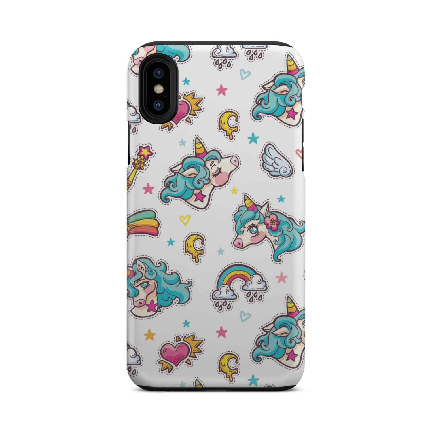 Little Girly Unicorn Pattern Print Tough Phone Case