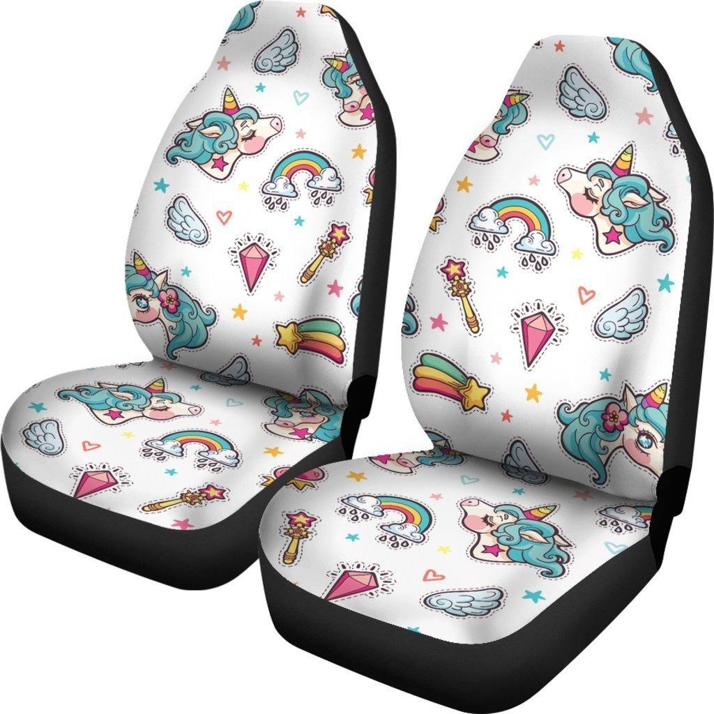 Little Girly Unicorn Pattern Print Universal Fit Car Seat Covers