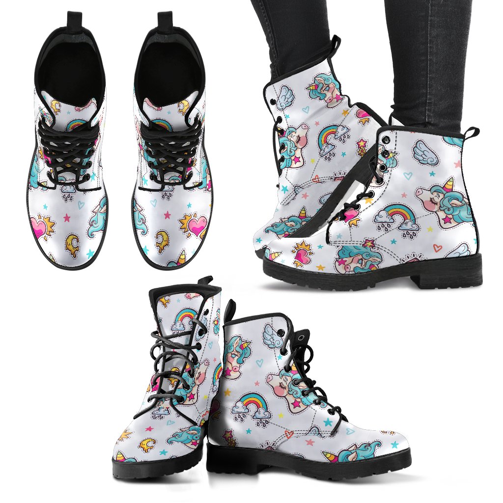 Little Girly Unicorn Pattern Print Women's Boots