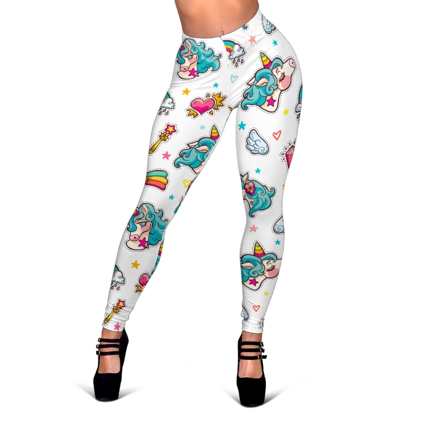 Little Girly Unicorn Pattern Print Women's Leggings