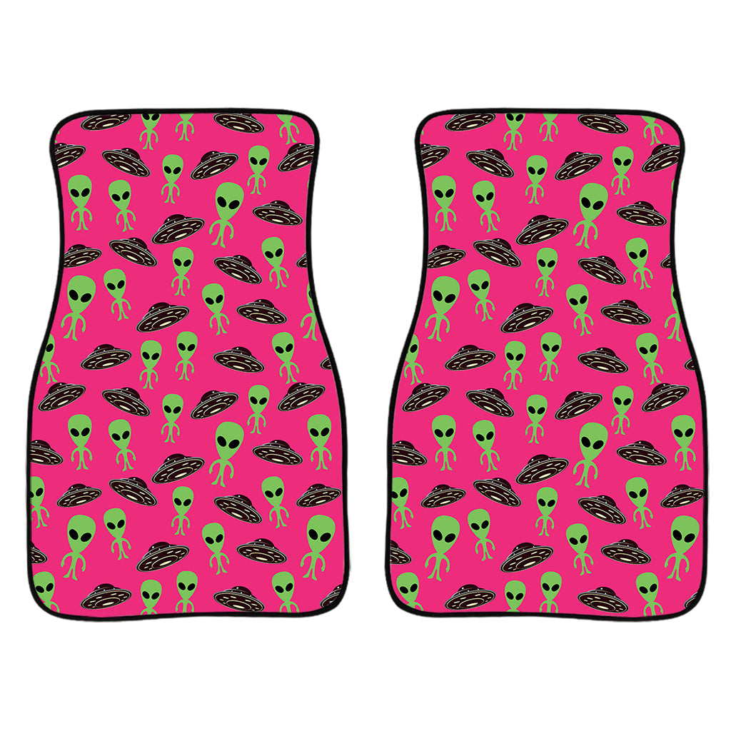 Little Green Alien UFO Print Front Car Floor Mats