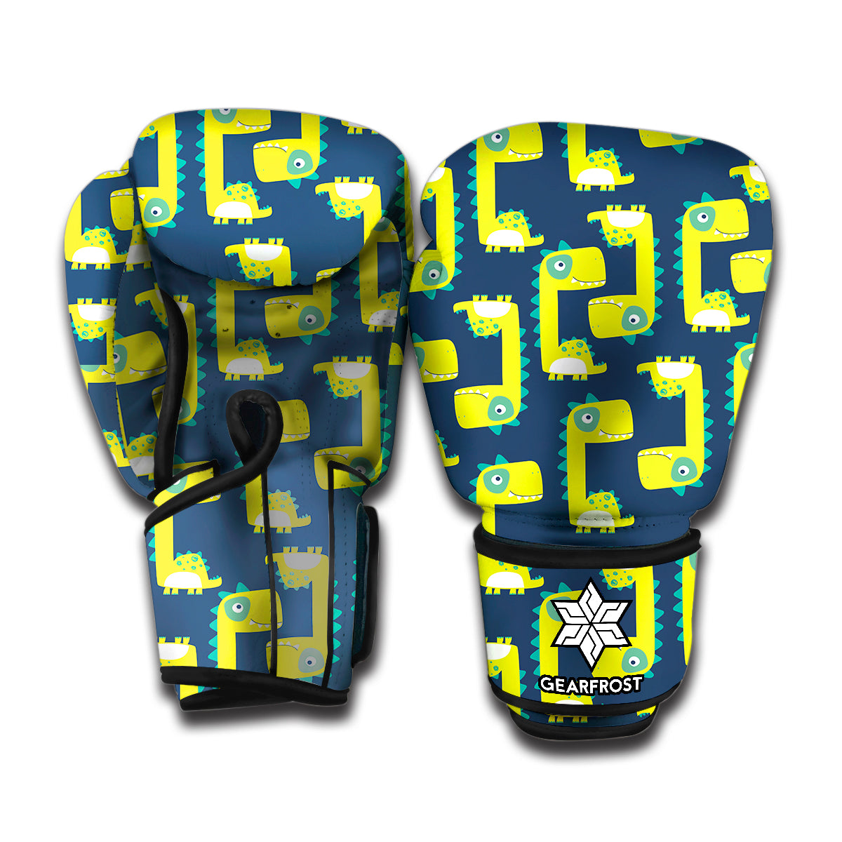 Little Green Dinosaur Pattern Print Boxing Gloves