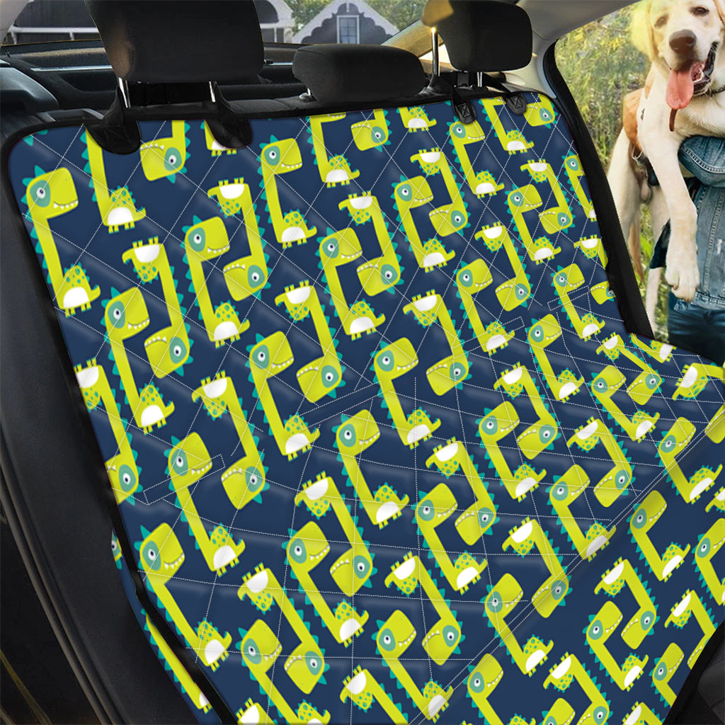 Little Green Dinosaur Pattern Print Pet Car Back Seat Cover