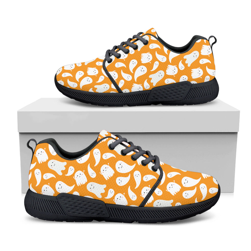 Little Halloween Ghost Pattern Print Black Athletic Shoes