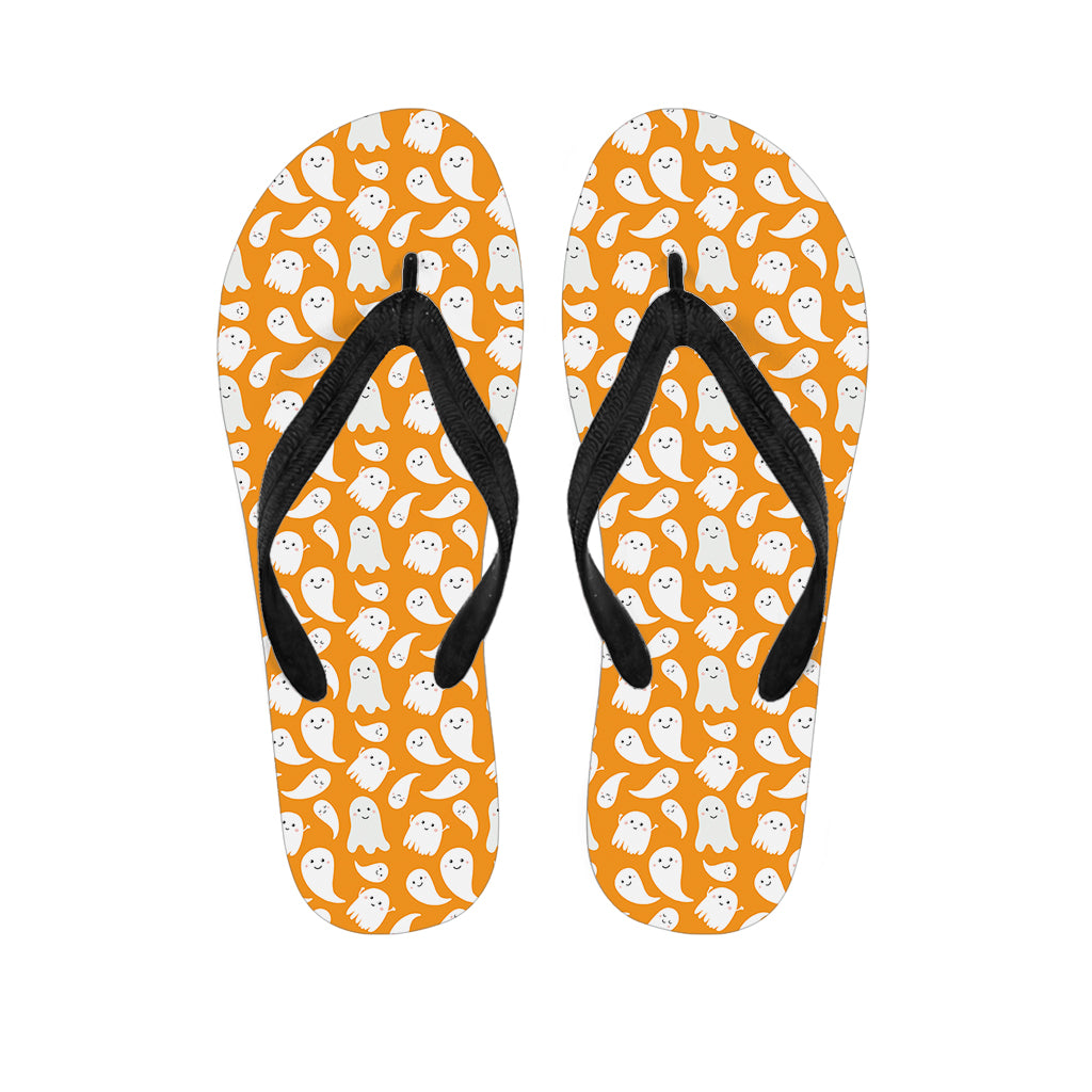 Little Halloween Ghost Pattern Print Flip Flops