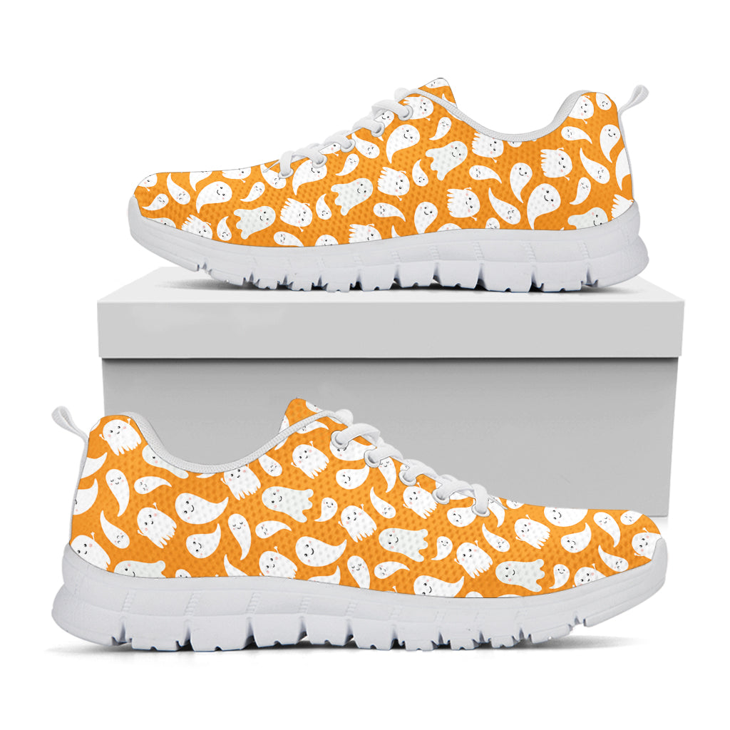 Little Halloween Ghost Pattern Print White Sneakers