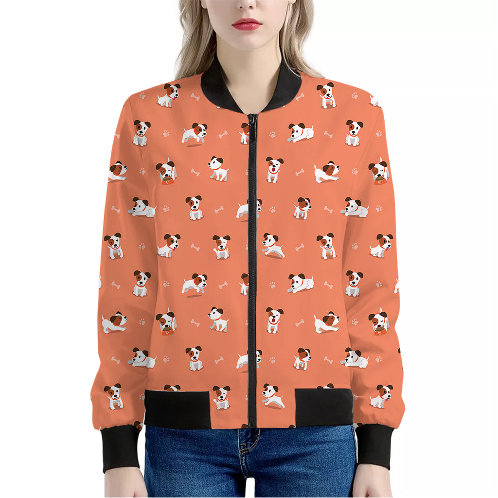 Little Jack Russell Terrier Print Women's Bomber Jacket