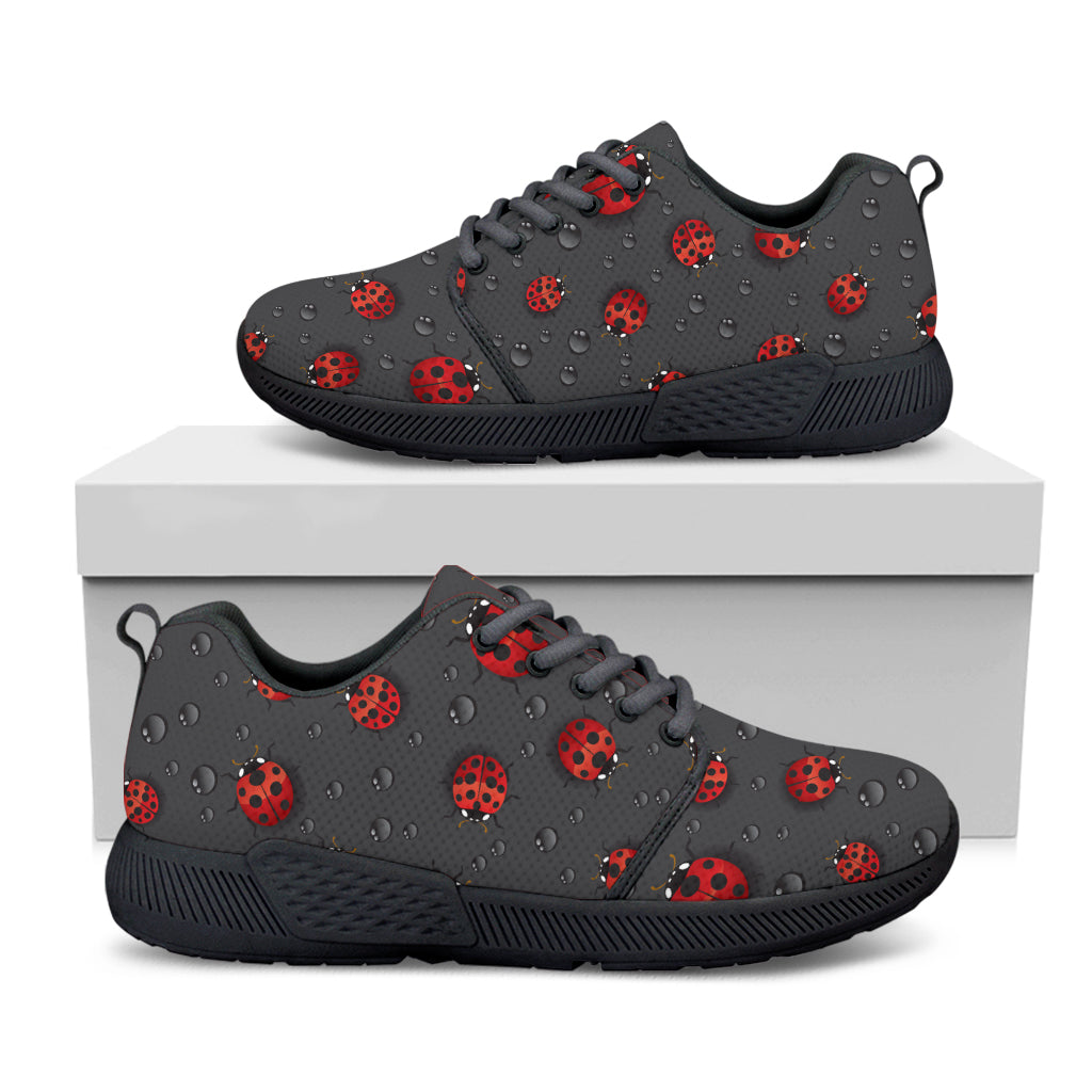 Little Ladybird Pattern Print Black Athletic Shoes