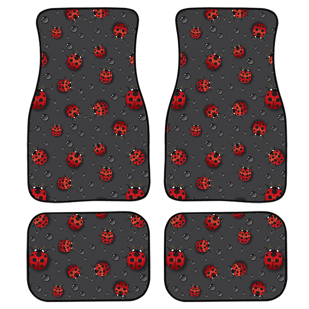 Little Ladybird Pattern Print Front and Back Car Floor Mats