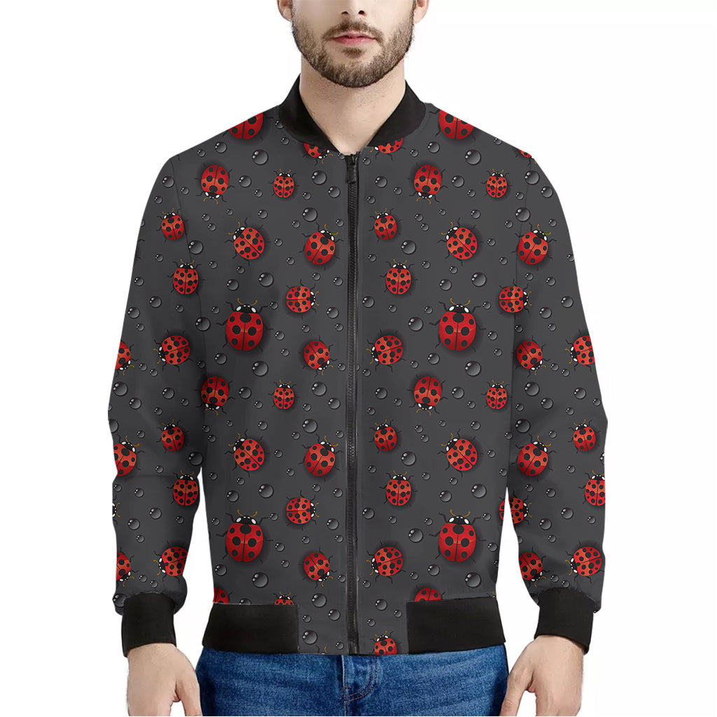 Little Ladybird Pattern Print Men's Bomber Jacket