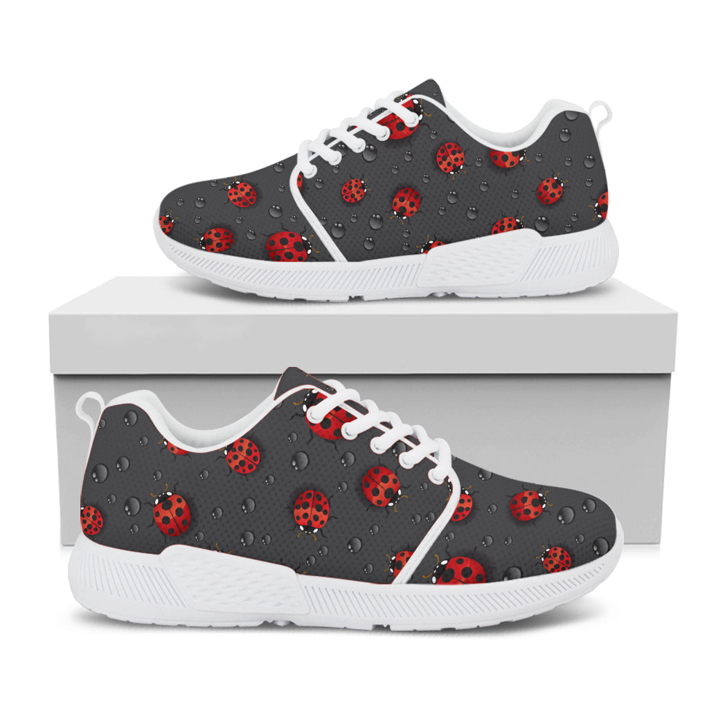 Little Ladybird Pattern Print White Athletic Shoes