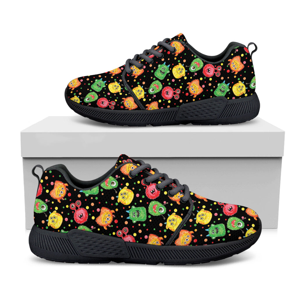 Little Monster Pattern Print Black Athletic Shoes