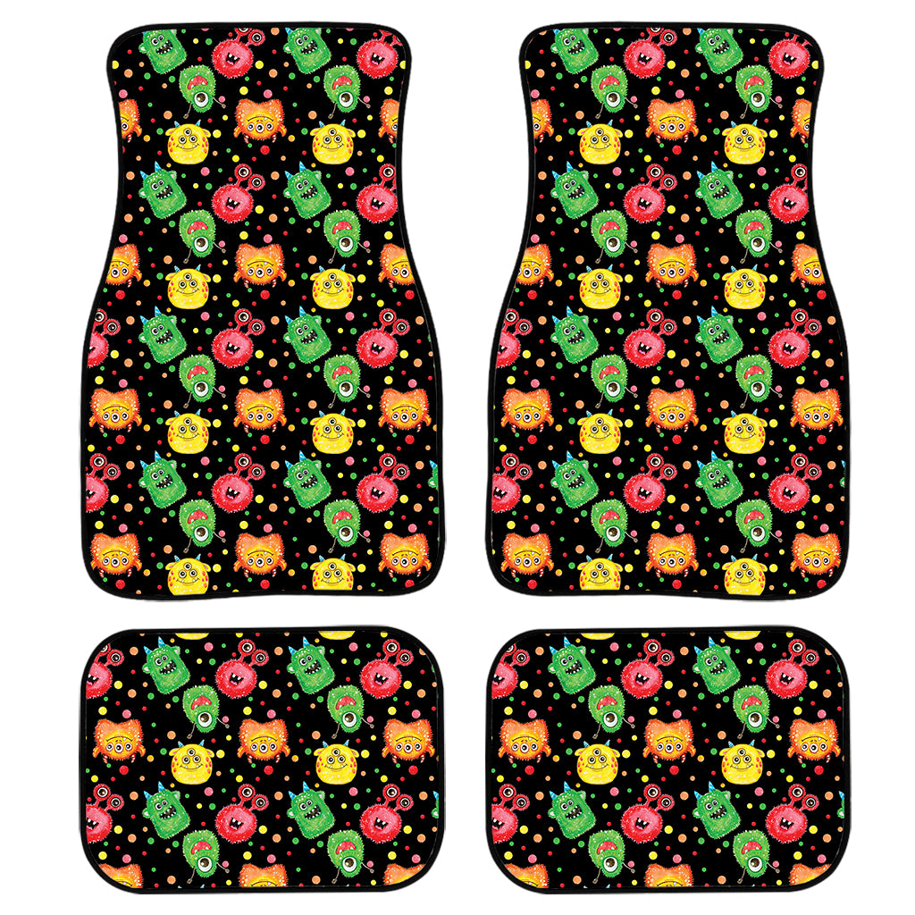 Little Monster Pattern Print Front and Back Car Floor Mats