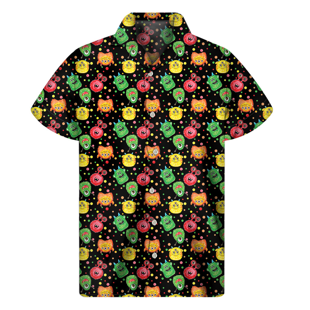 Little Monster Pattern Print Men's Short Sleeve Shirt