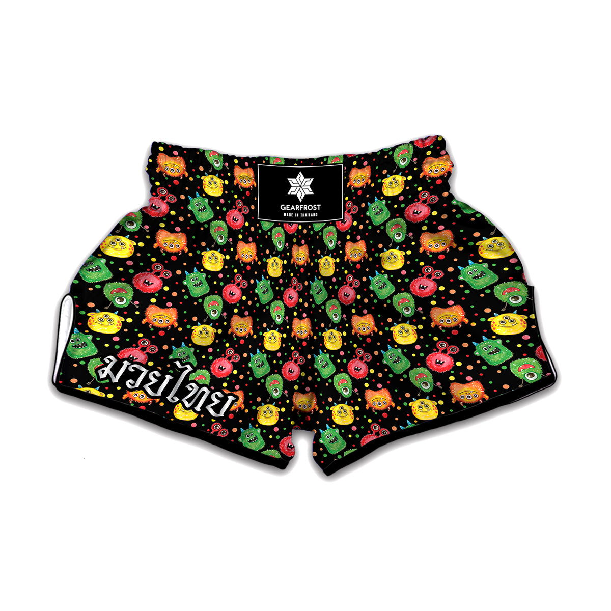 Little Monster Pattern Print Muay Thai Boxing Shorts