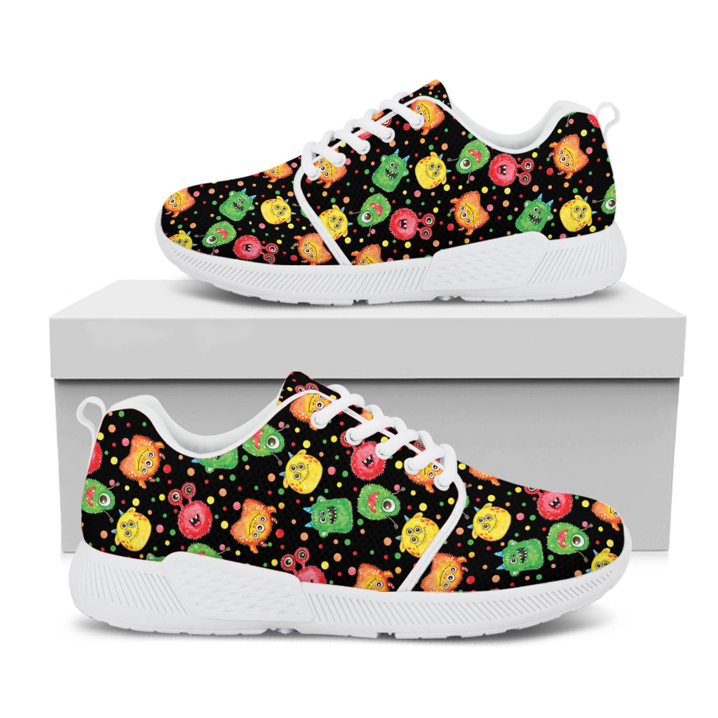 Little Monster Pattern Print White Athletic Shoes