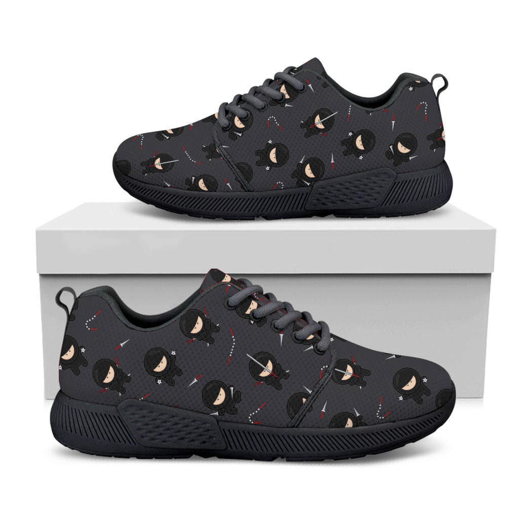 Little Ninja Pattern Print Black Athletic Shoes