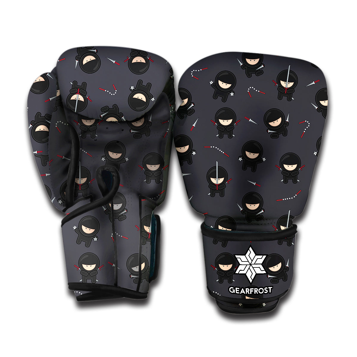 Little Ninja Pattern Print Boxing Gloves