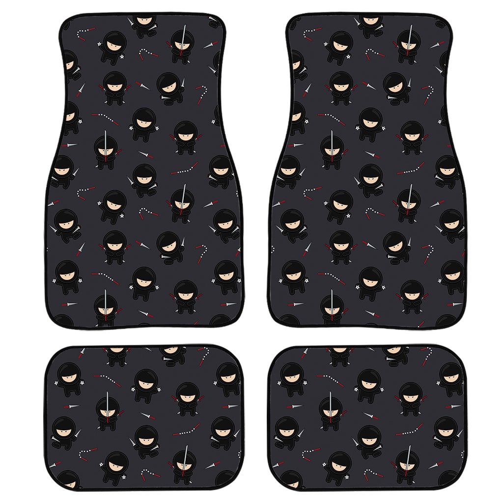 Little Ninja Pattern Print Front and Back Car Floor Mats