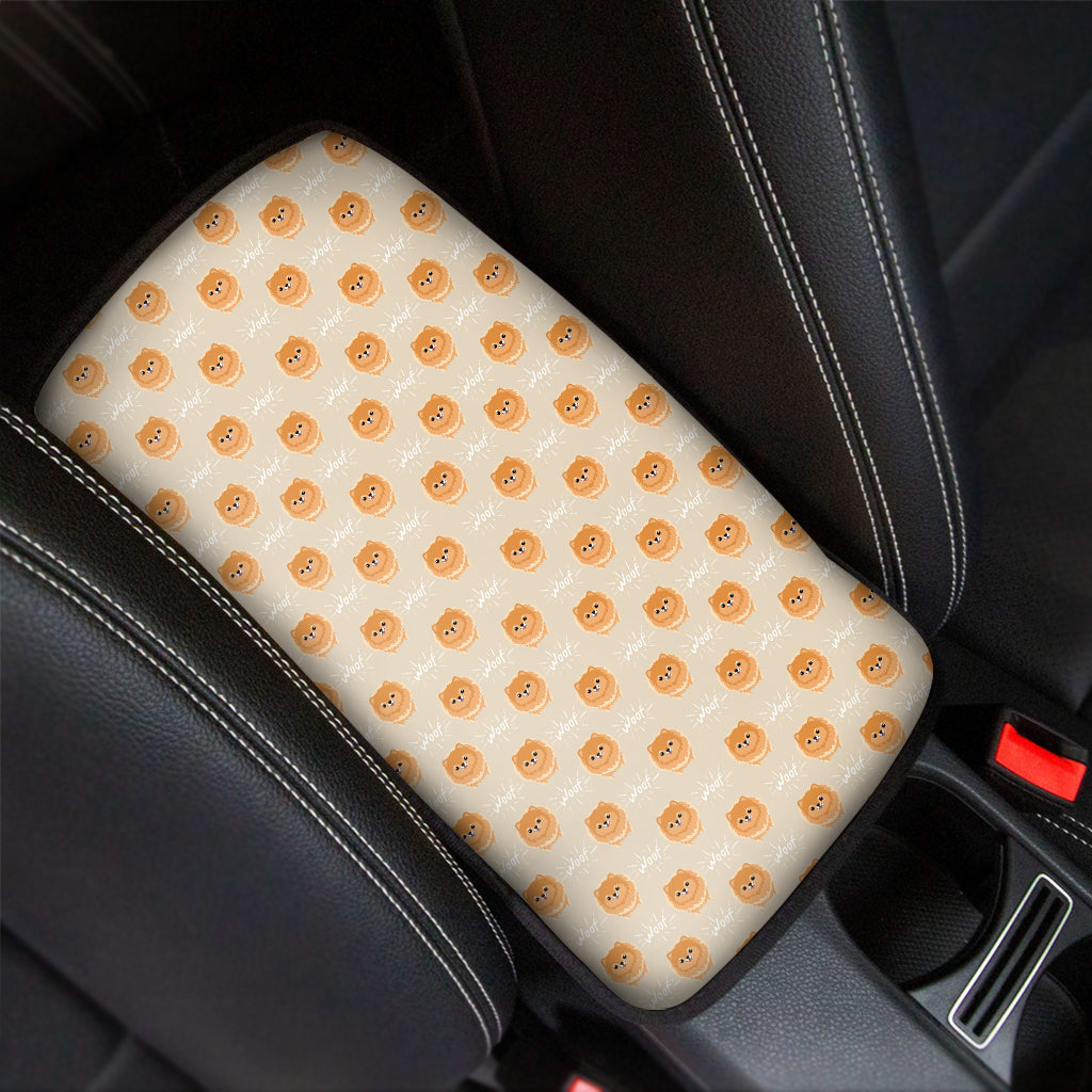 Little Pomeranian Pattern Print Car Center Console Cover