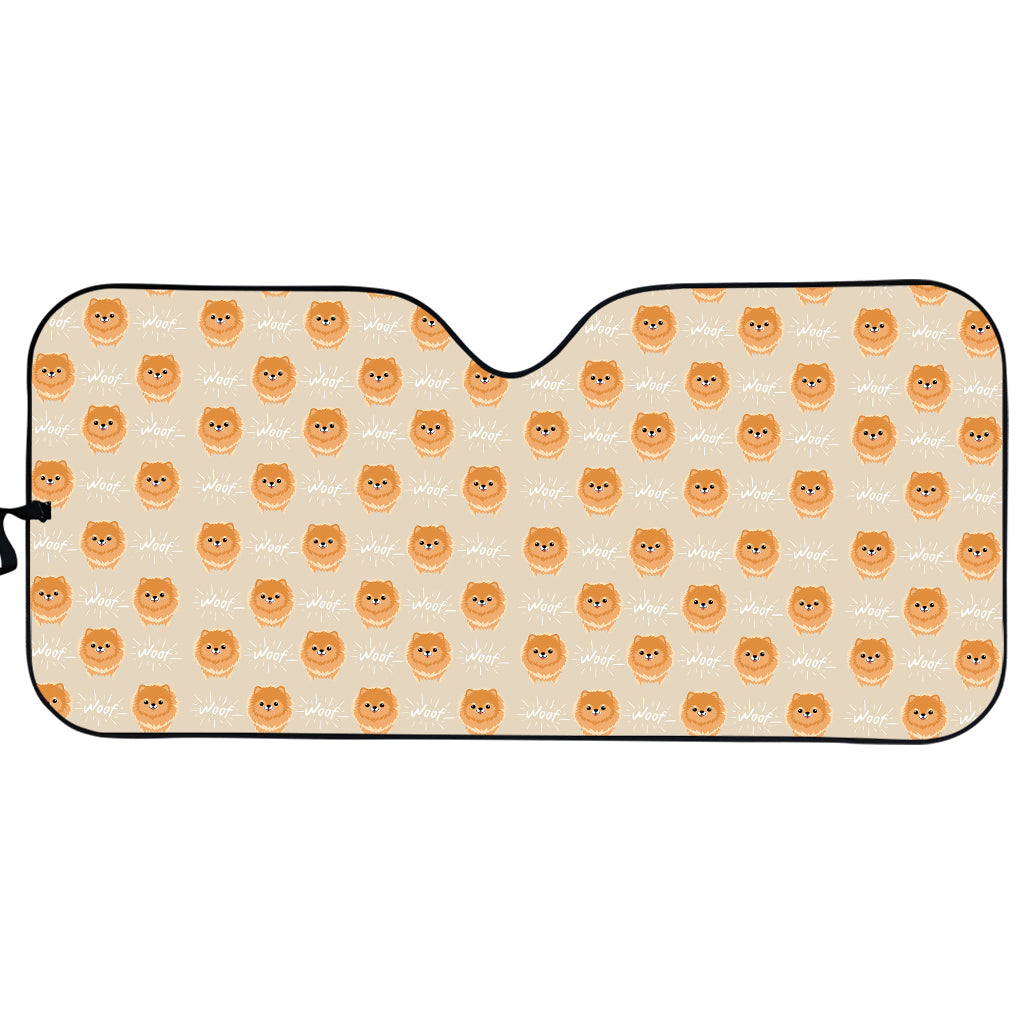 Little Pomeranian Pattern Print Car Sun Shade