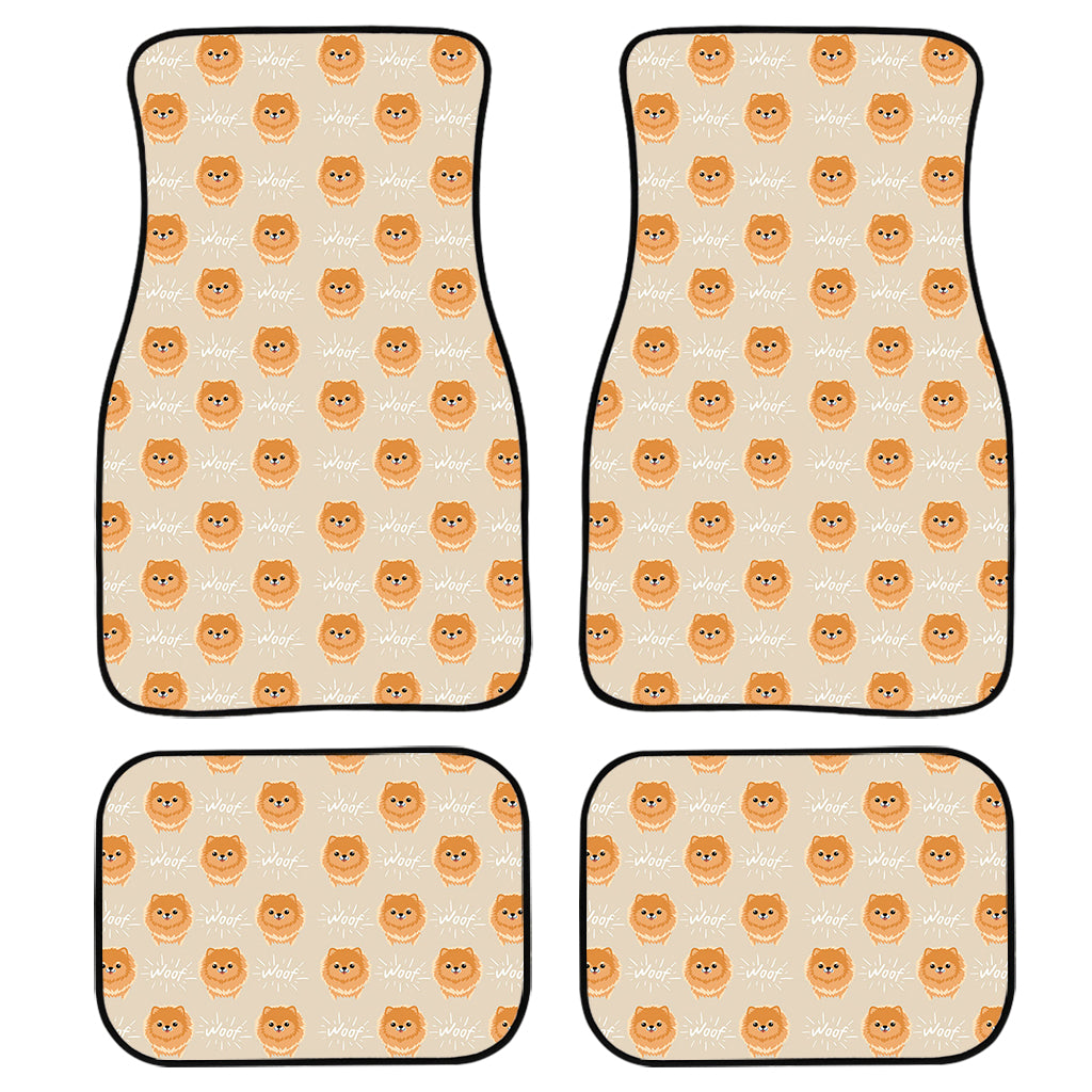 Little Pomeranian Pattern Print Front and Back Car Floor Mats