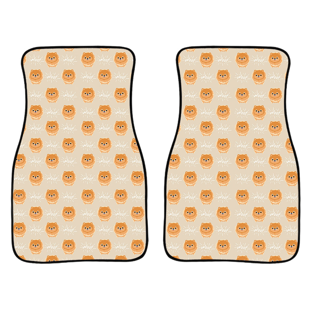 Little Pomeranian Pattern Print Front Car Floor Mats