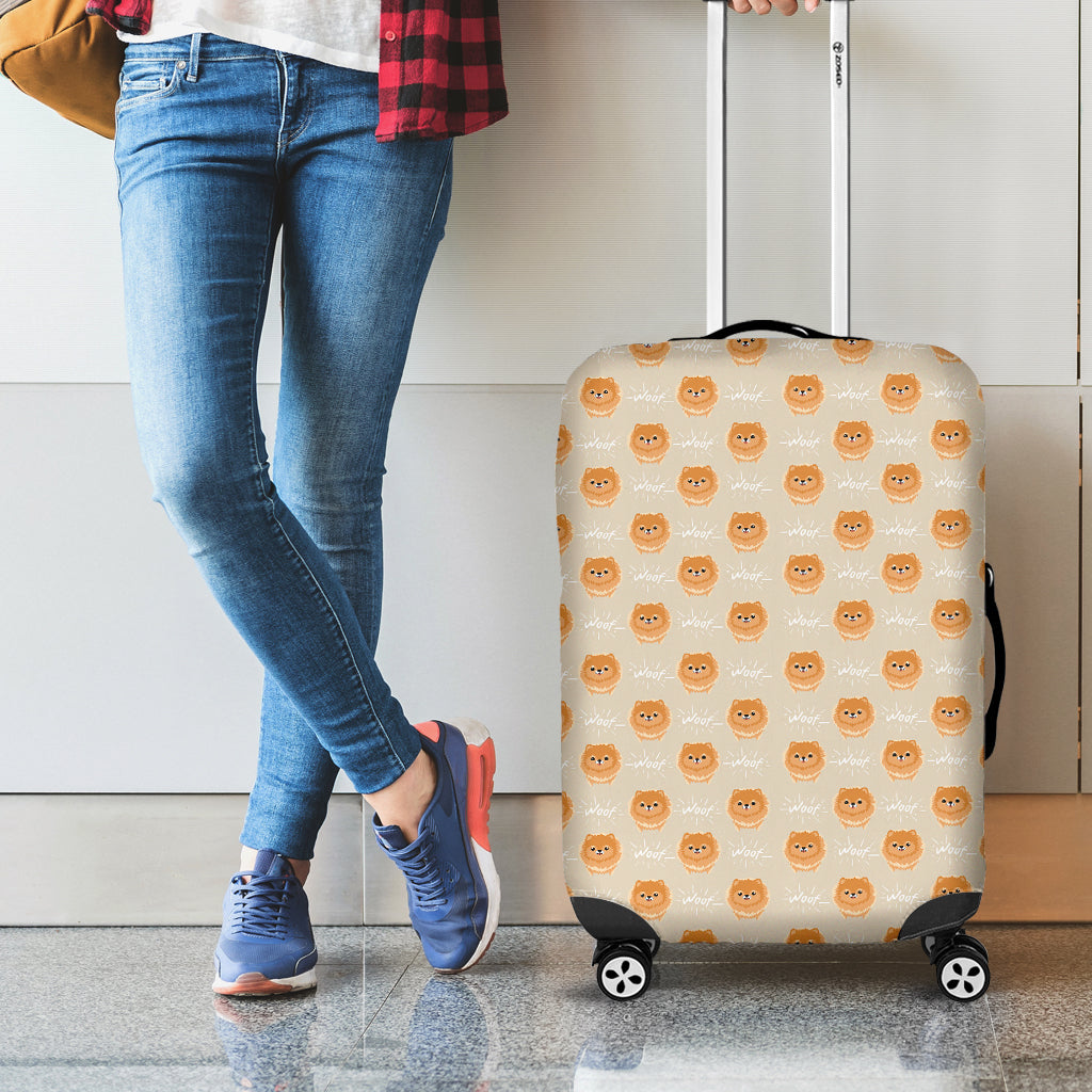 Little Pomeranian Pattern Print Luggage Cover