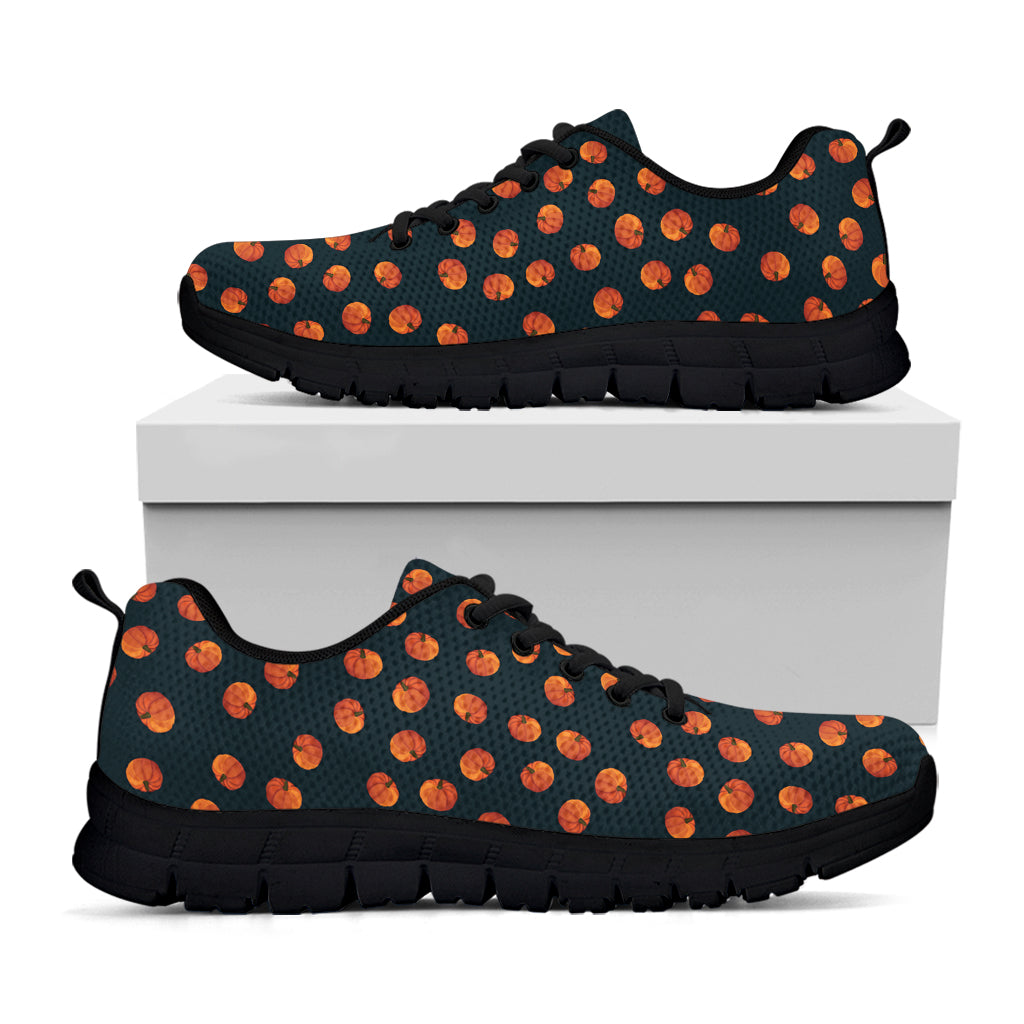 Little Pumpkin Pattern Print Black Sneakers