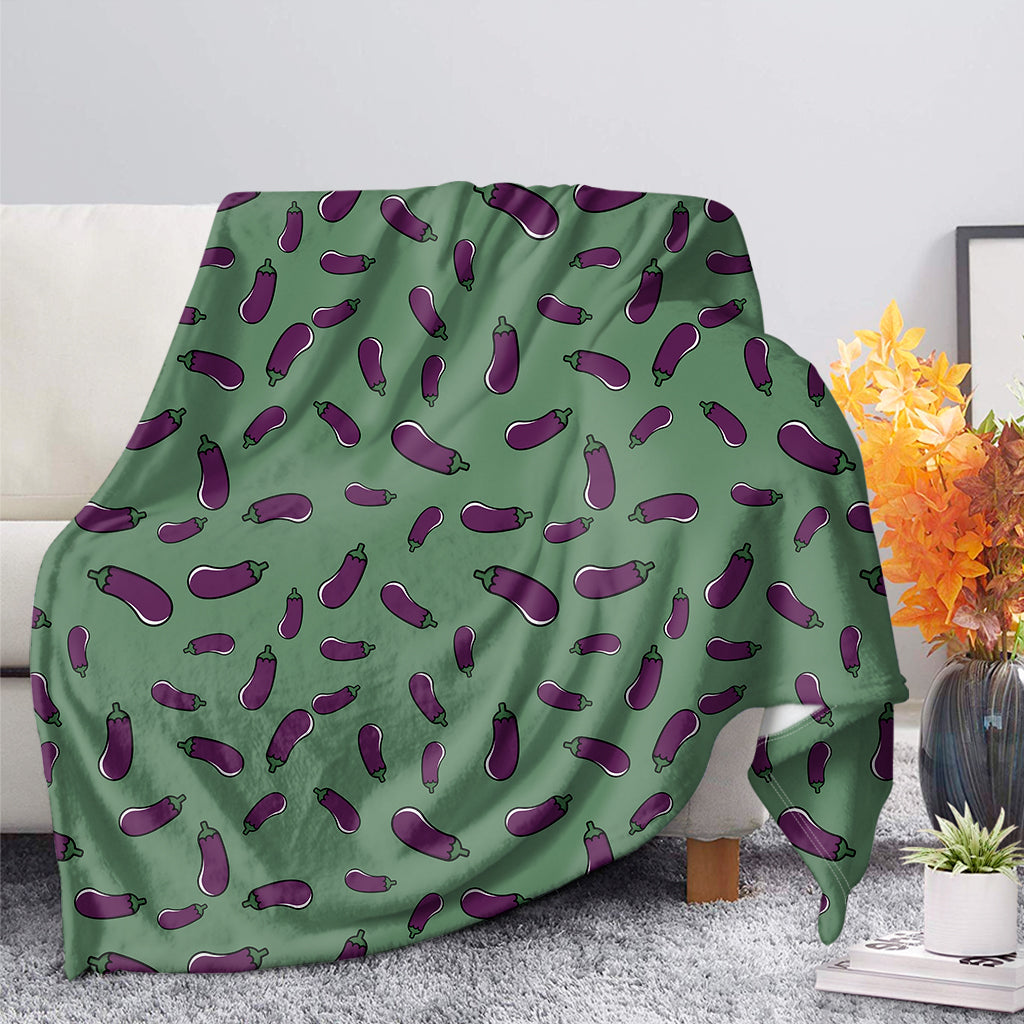 Little Purple Eggplant Pattern Print Blanket