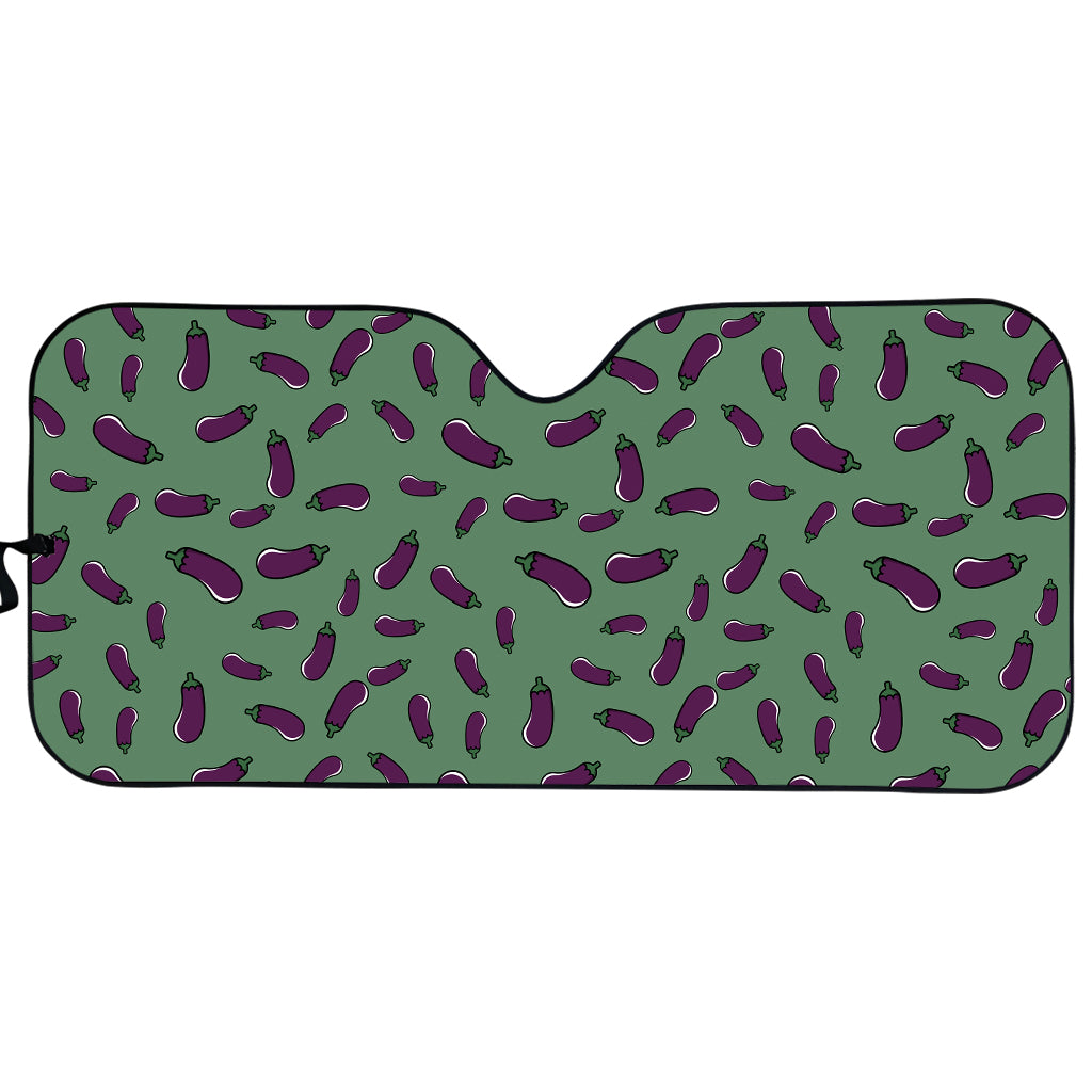 Little Purple Eggplant Pattern Print Car Sun Shade