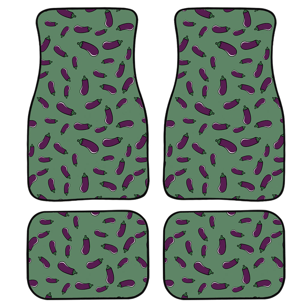 Little Purple Eggplant Pattern Print Front and Back Car Floor Mats